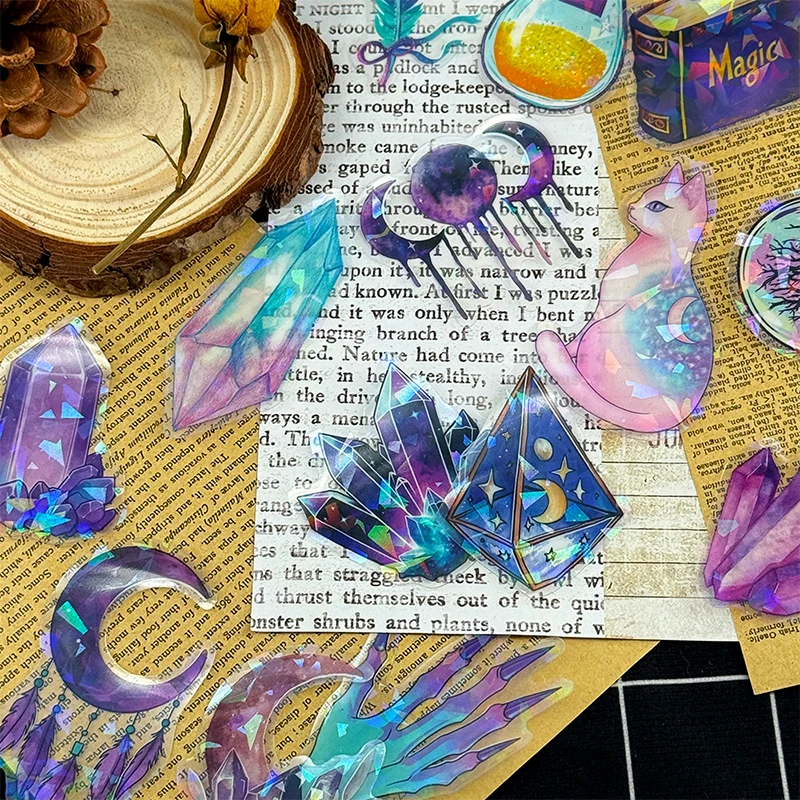 Obrázek 7: 50ks magický planeta nálepky boho čarodějnice estetická nálepky witchy obtisky pro voda lahve, vodotěsný vinyle nálepka pro notebook