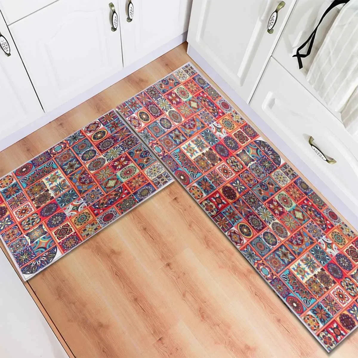 40x60+40x120cm Bohemia Kitchen Mat Washable Anti-slip Modern Area Rugs Living Room Balcony Bathroom Carpet Set Doormat Bath Mat