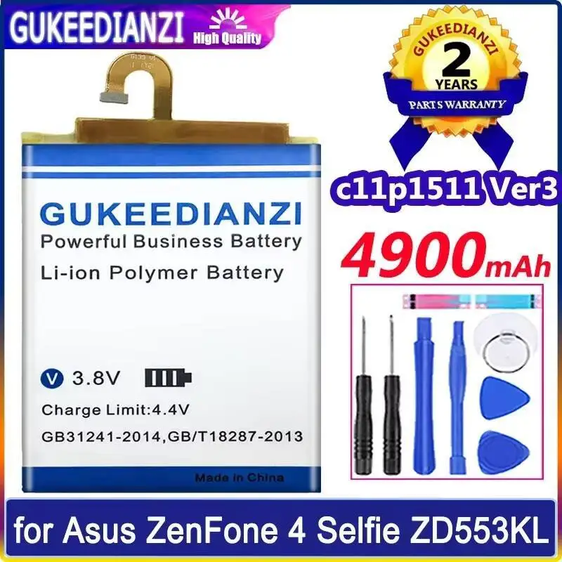 

Аккумулятор мобильного телефона для Asus Zenfone 4 Selfie ZD553KL C11P1511, кабель с круглым изгибом, высокая совместимость, сейф 4900 мАч