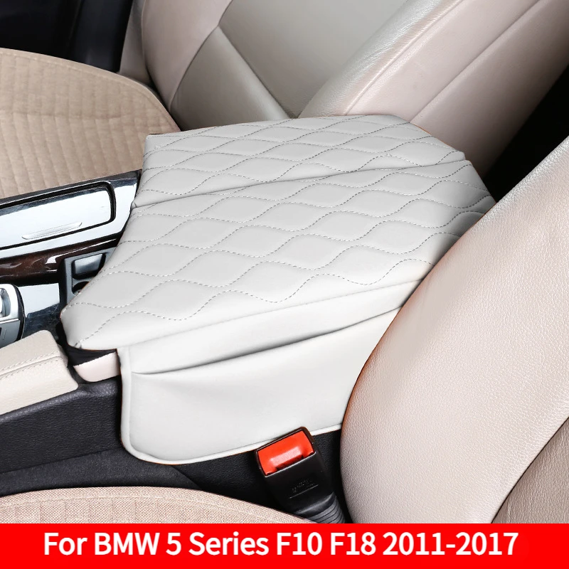 Leather Center Console Armrest Box Heightening Storage Protector Pad For BMW F10 F18 5 Series 2011-2017 Car Interior Accessories