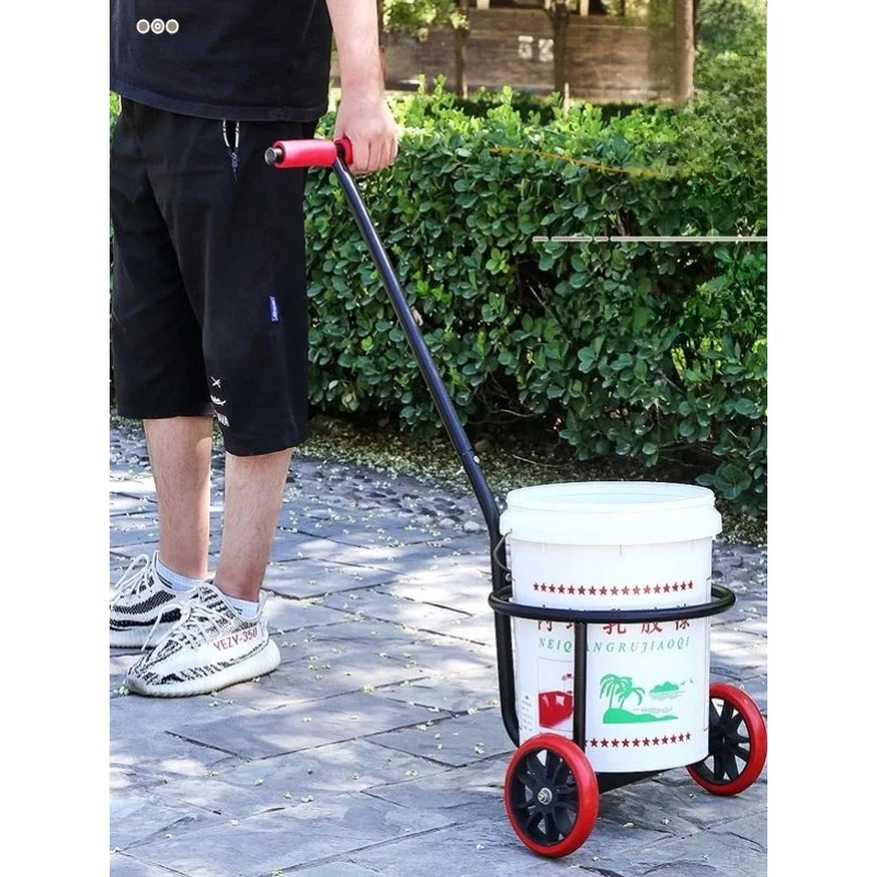 静かな田舎用三輪モバイルダートウォーターバケット廃水車レイジーハンカートポータブルショッピングカート野菜購入用