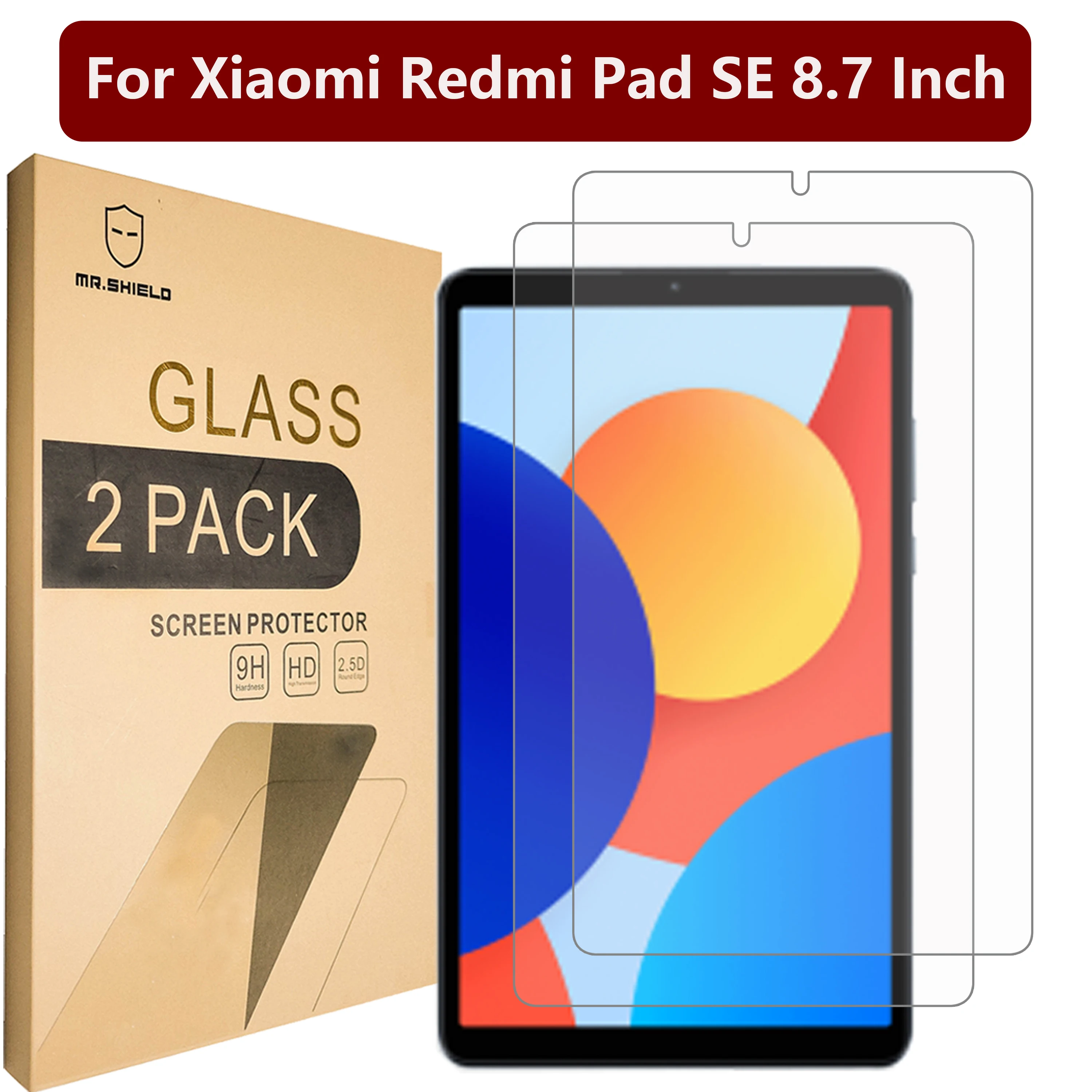 Mr.Shield Screen Protector compatible with Xiaomi Redmi Pad SE 8.7 Inch [Tempered Glass] [2-PACK] [Japan Glass with 9H Hardness]