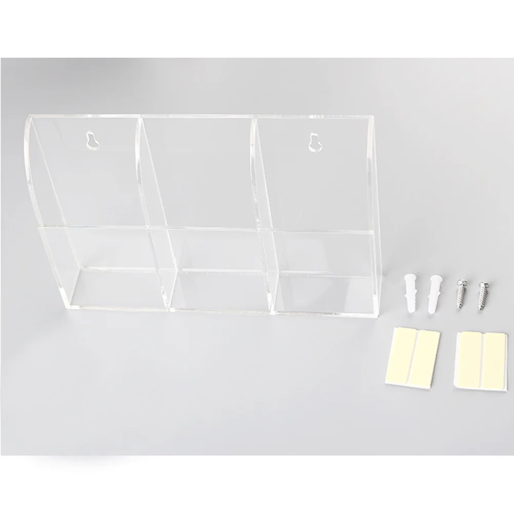 

Remote Control Organizer Box 21X4X14Cm Acrylic Holder For Air Conditioner Media Storage Adhesive Screw Mounting