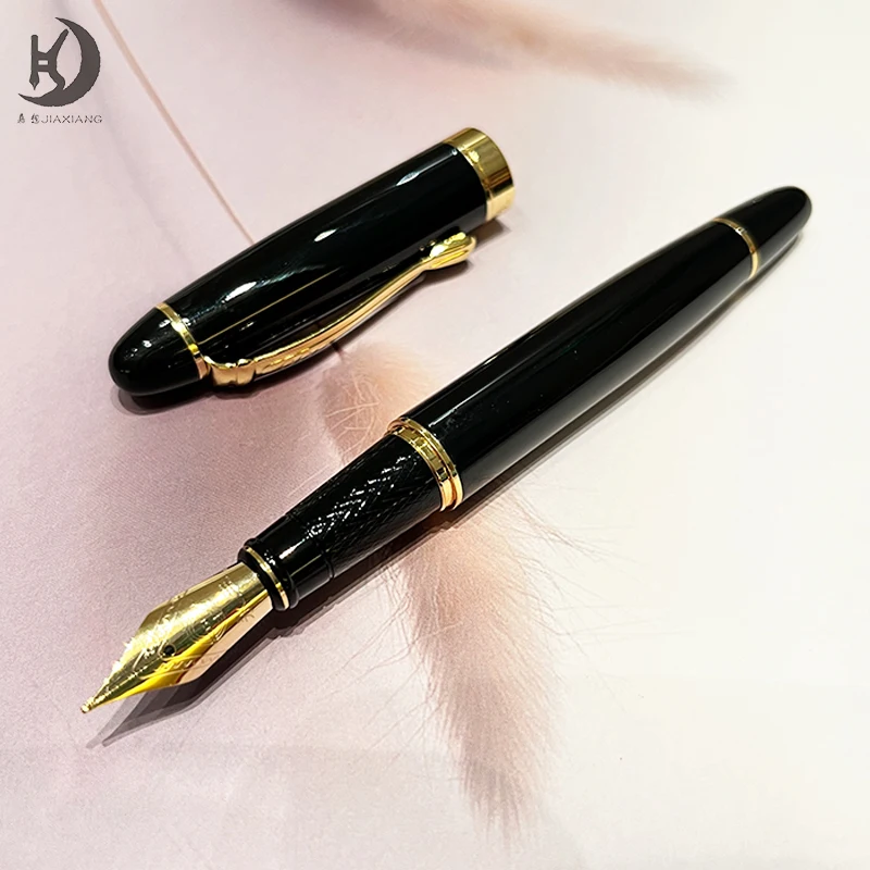 

JD 450 Luxury Premium 0.5mm Business Men's Gift Black Metal Fountain Pen, Office Stationery Supplies, Gift Idea