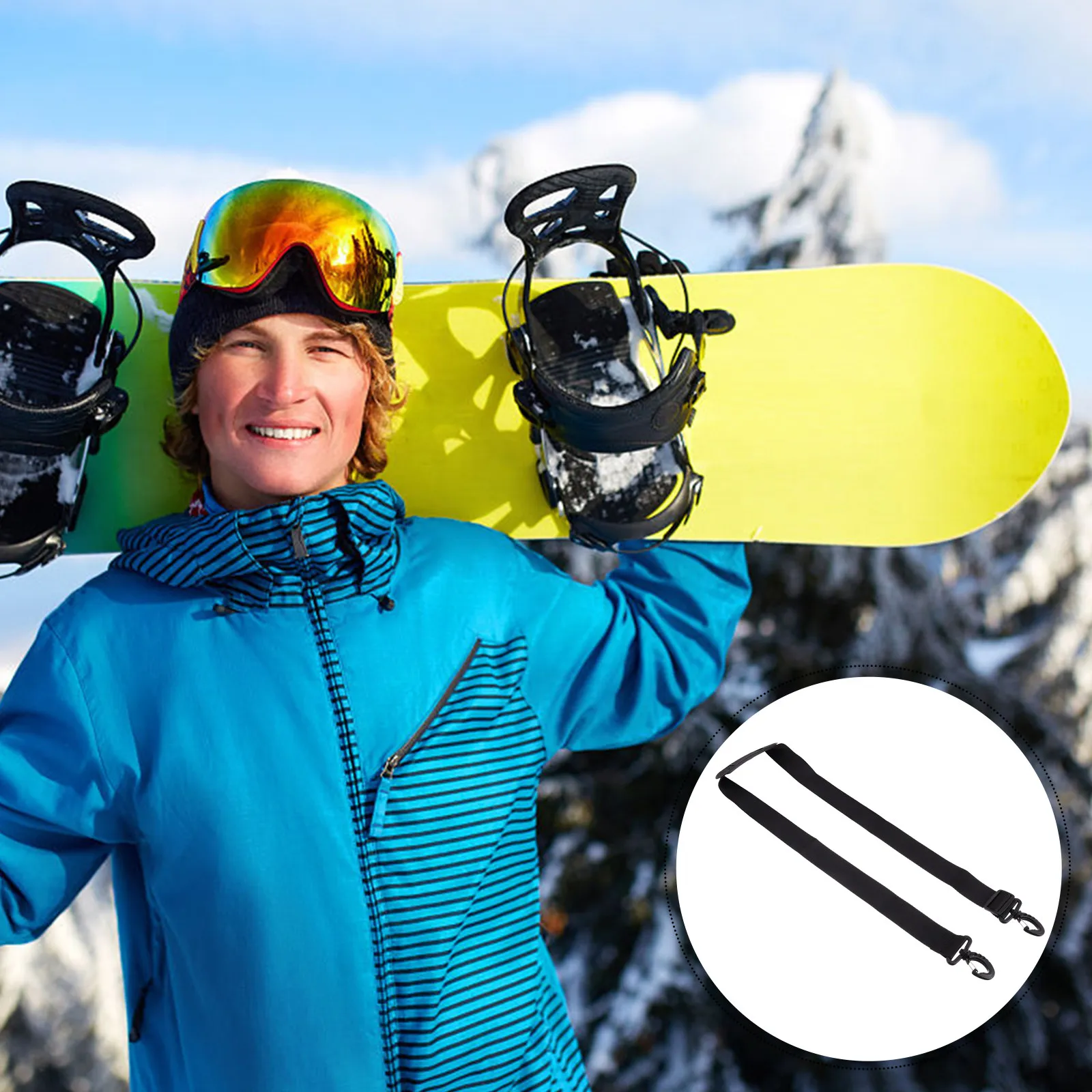 

1Set Adjustable Snowboard Strap Portable Ski Shoulder Strap Durable Sport Accessory Snowboard Accessory Fixing Band for Ski