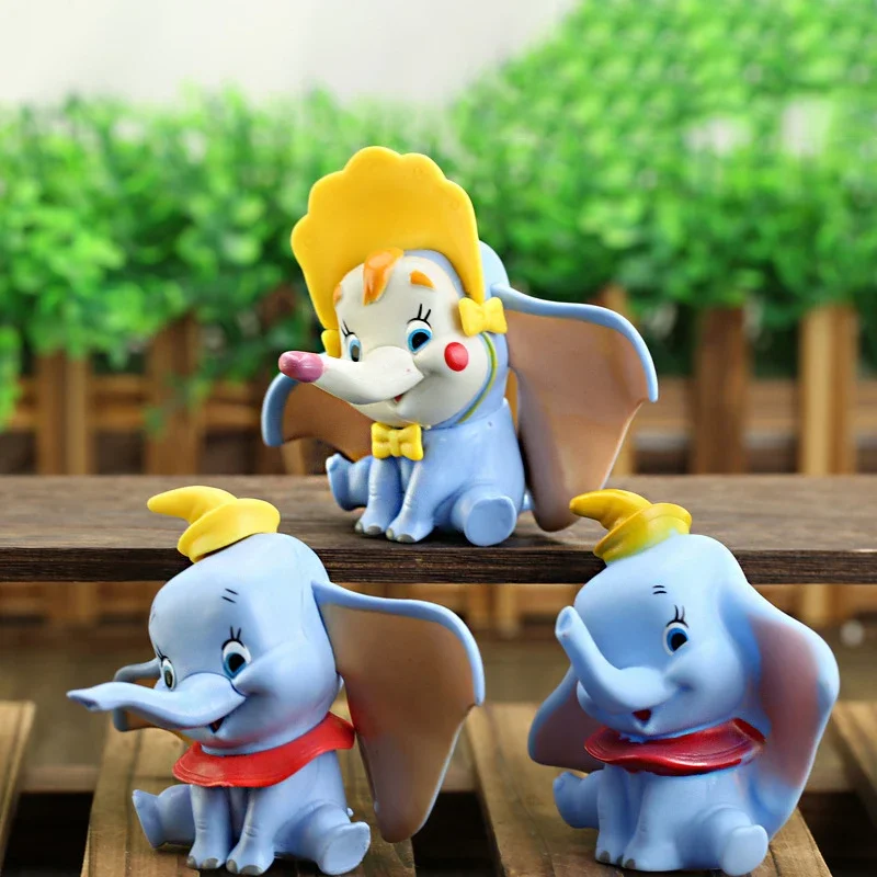 Disney Cartoon Anime Figures Dumbo Elephant 9CM Pvc Doll Model Decoration Toys Children Party Gifts Action Figure