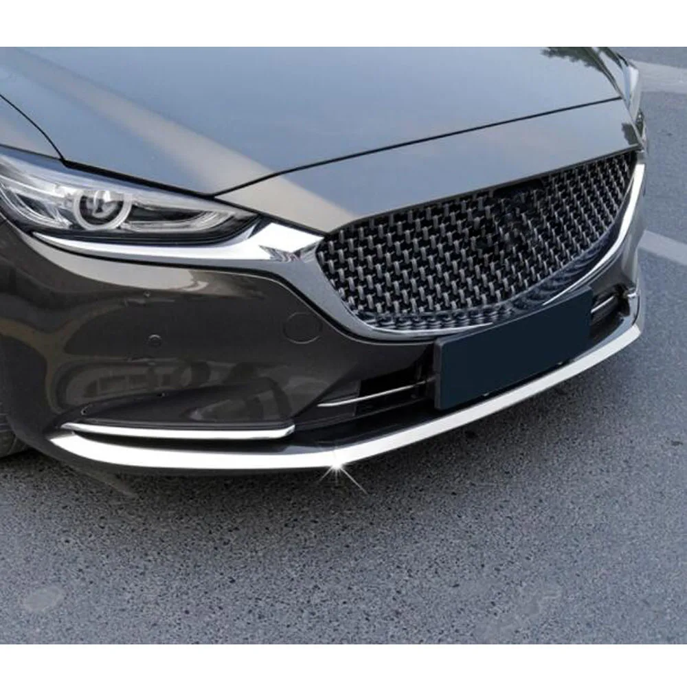 For Mazda 6 Mazda6 Atenza 2020 2021 2022 2023 Cover Engine Stainless Steel Trims Front Bottom Grid Grill Grille Hoods Edge 3Pcs