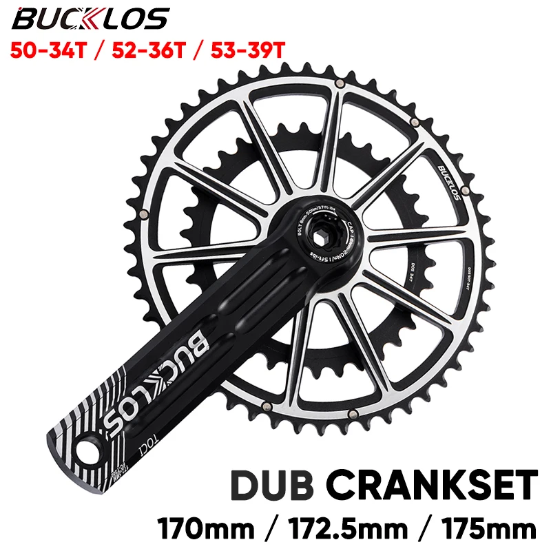 

BUCKLOS DUB Crankset Road 170mm 172.5mm 175mm Bike Crank Arm Double Speed 50-34T 52-36T 53-39T Chainring Bike Crankset for Sram