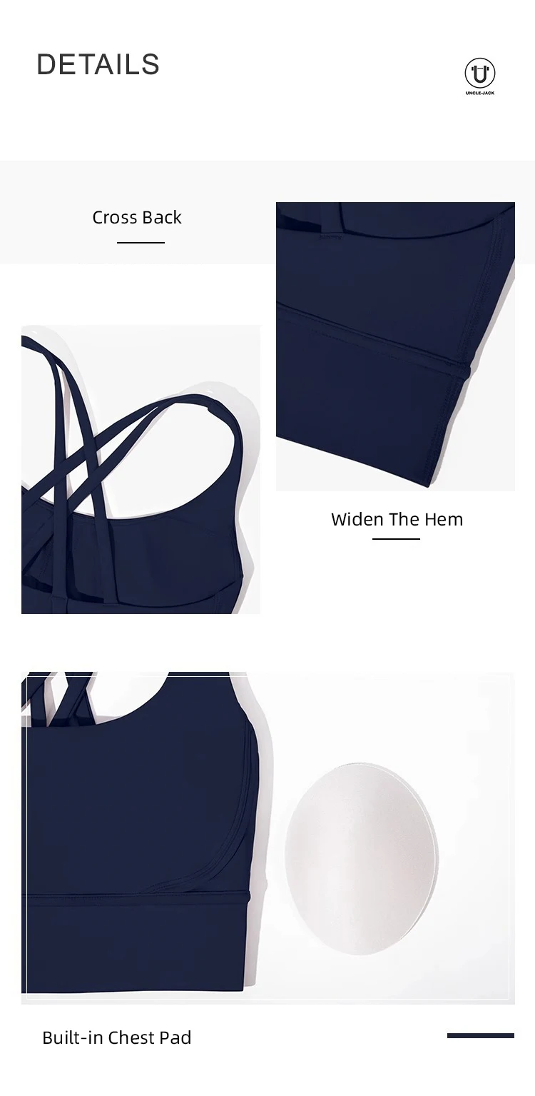 2-teiliges Damen-Set aus einfarbigem Cross-BH und High-Waist-Yogahose, bequem, atmungsaktiv, für Fitness, Training, Radfahren und Yoga. – Detail 3