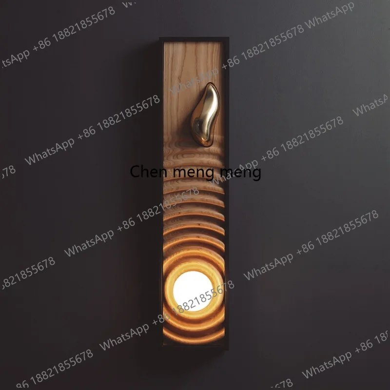 

Creative living room corridor wall lamp bedroom atmosphere solid wood carving