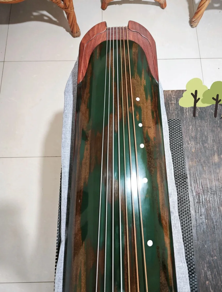 Lvqi Style Guqin Hundred-Year-Old Aged Fir Wood Full Raw Natural Lacquer Professional Performance Chinese 7 String Zither Musica