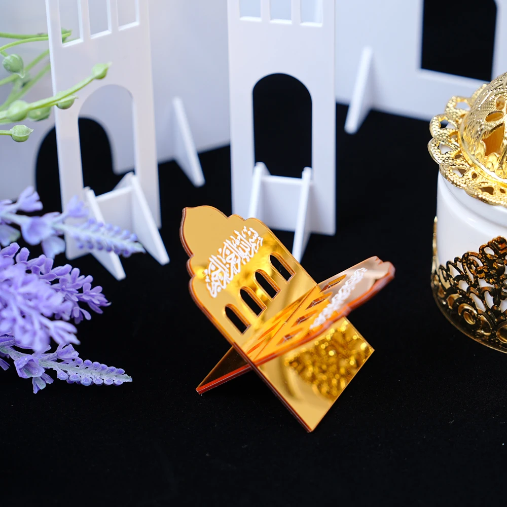 عيد مبارك 2026 حامل تاريخ الطاولة من الأكريليك، لوازم ديكور رمضان مبارك