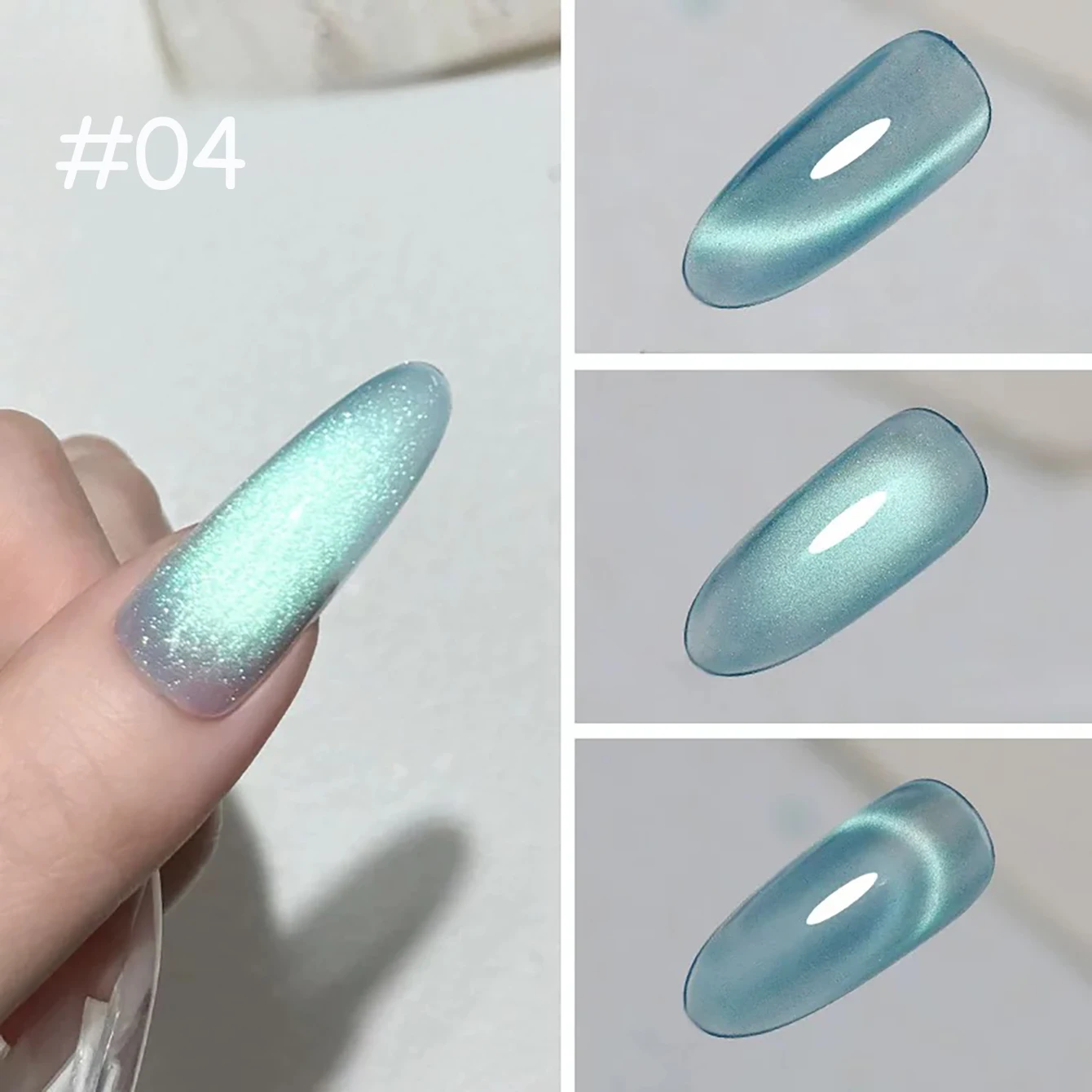 1pcs ZH New Royal Cat Eye Gel เล็บ 2025 ฤดูร้อนไวท์เทนนิ่งพลอยสีฟ้าลูกปัดแก้ว Cat Eye Nail Art สําหรับ All Seasons