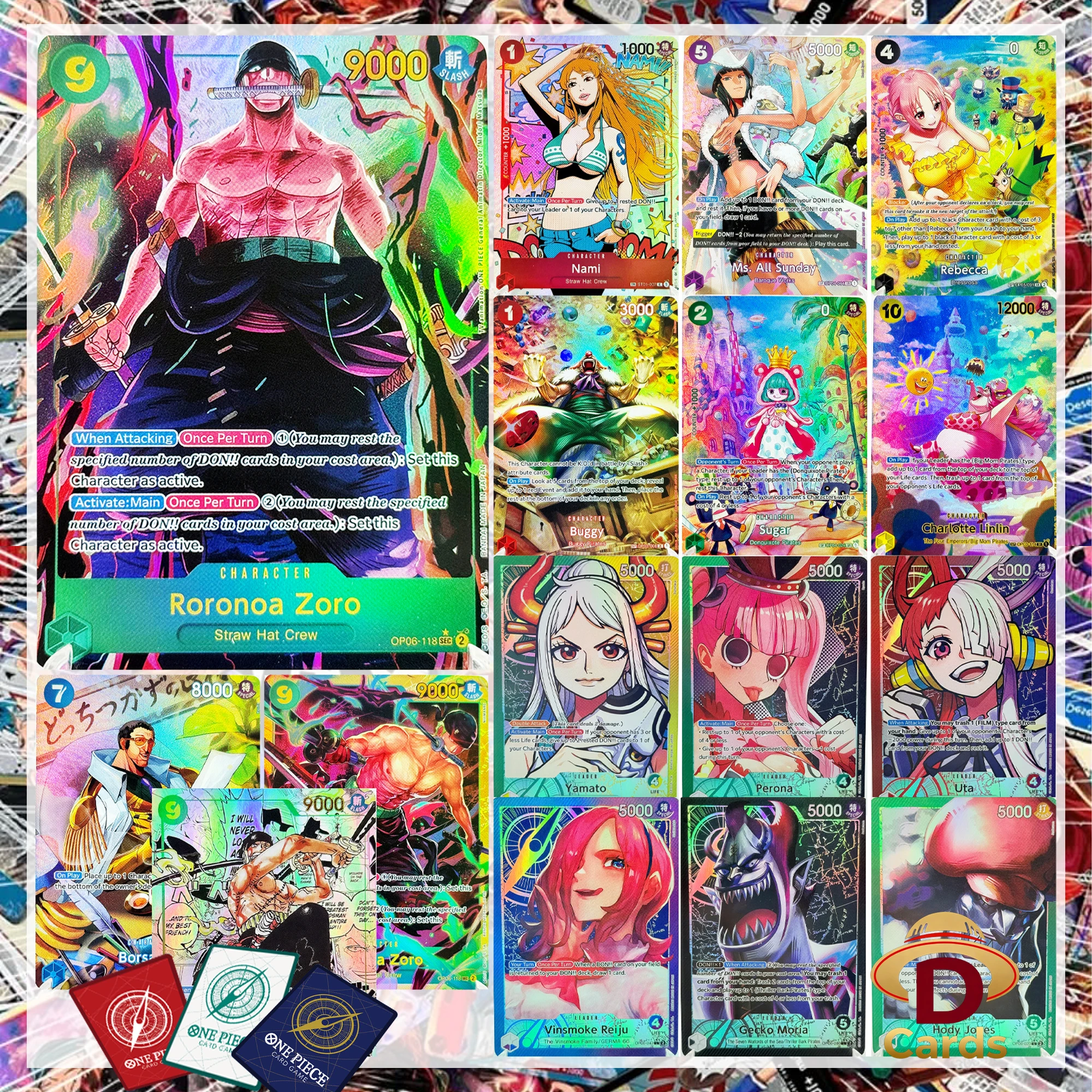 English Set of 16 PCS One Piece Card Wings of the Captain Set OPCG Replica Top High Quality Hobby Collectible Anime Game Cards