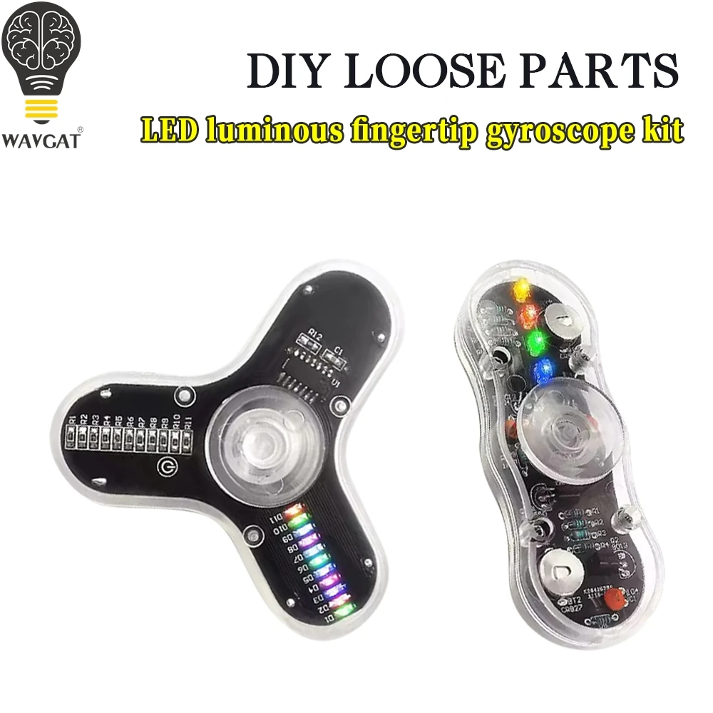 LED Rotating Gyroscope DIY Kit SMD Soldering POV Rotation Colorful Diode Luminous Training Gyroscope Kit Soldering Practice Kit