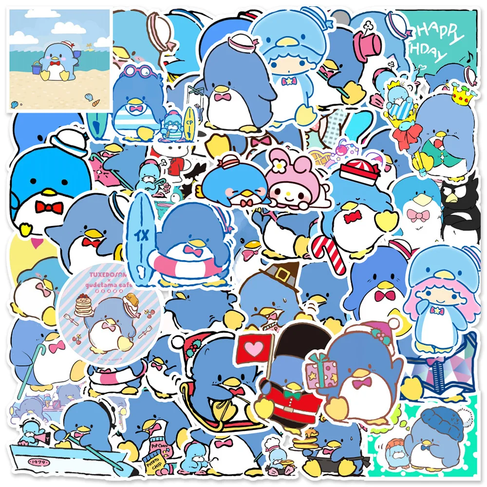 10/30/50pcs Sanrio Anime TuxedoSam Stickers for Luggage Guitar Laptop Phone Cute Cartoon Graffiti Sticker Decals Kids Party Gift