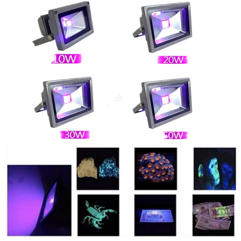 10w 20w 30w 50w 85-265V UV Glue Curing High Power UV led 395nm 365nm Floodlight Ultraviolet lamp