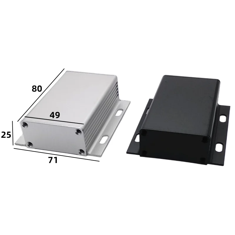 

Aluminum alloy Boxes with integrated ear outer PCB aluminum PLC shell 80x49x25mm