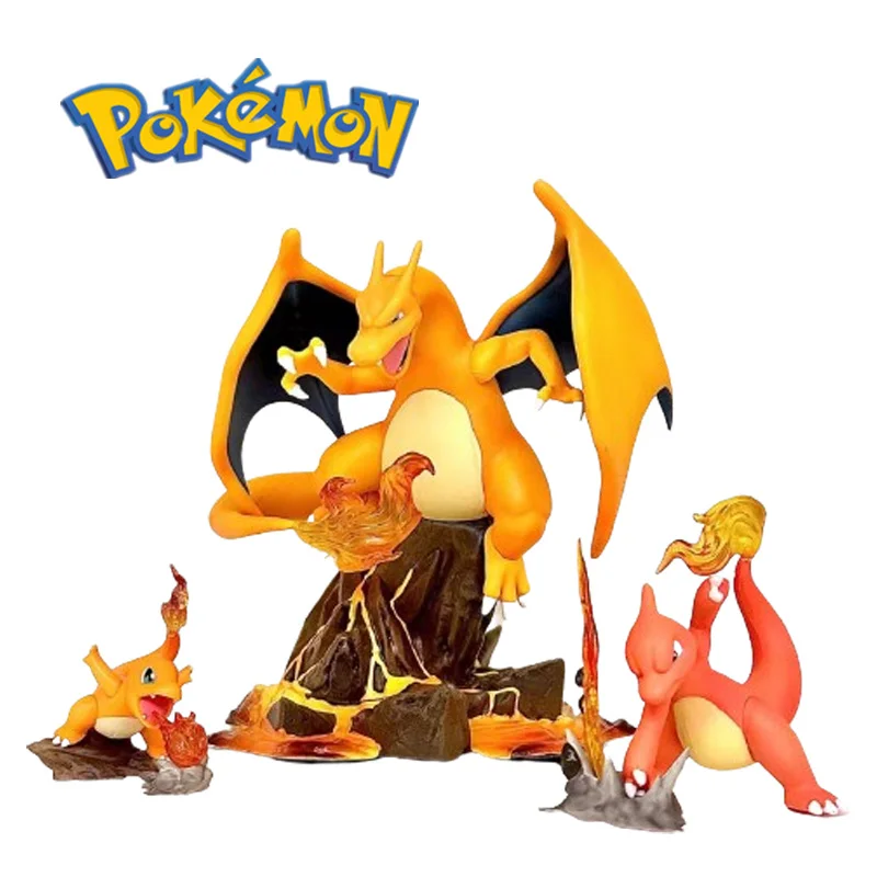 Charizard Pokemon Series Cartoon Charmeleon Peripheral 15CM Model Charmander Desktop Decoration Birthday Present Children's Toy