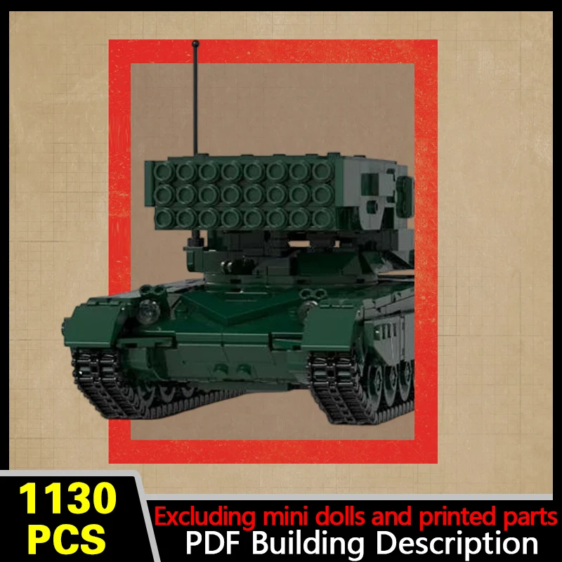 TOS-1 Rocket Launcher Vehicle Model MOC Building Bricks War Equipment Modular Technology Gift Holiday Assemble Children Toy Suit