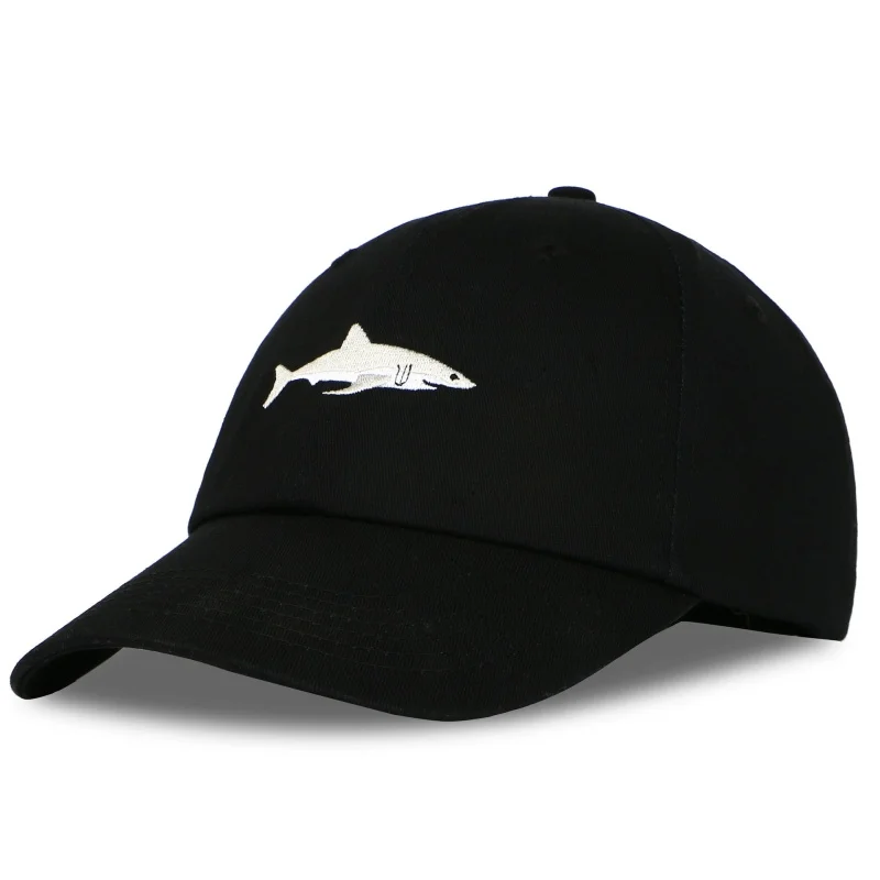 Unisex Shark Embroidery Wash Baseball Caps Spring and Autumn Outdoor Adjustable Casual Hats Sunscreen Hat Sports Cap