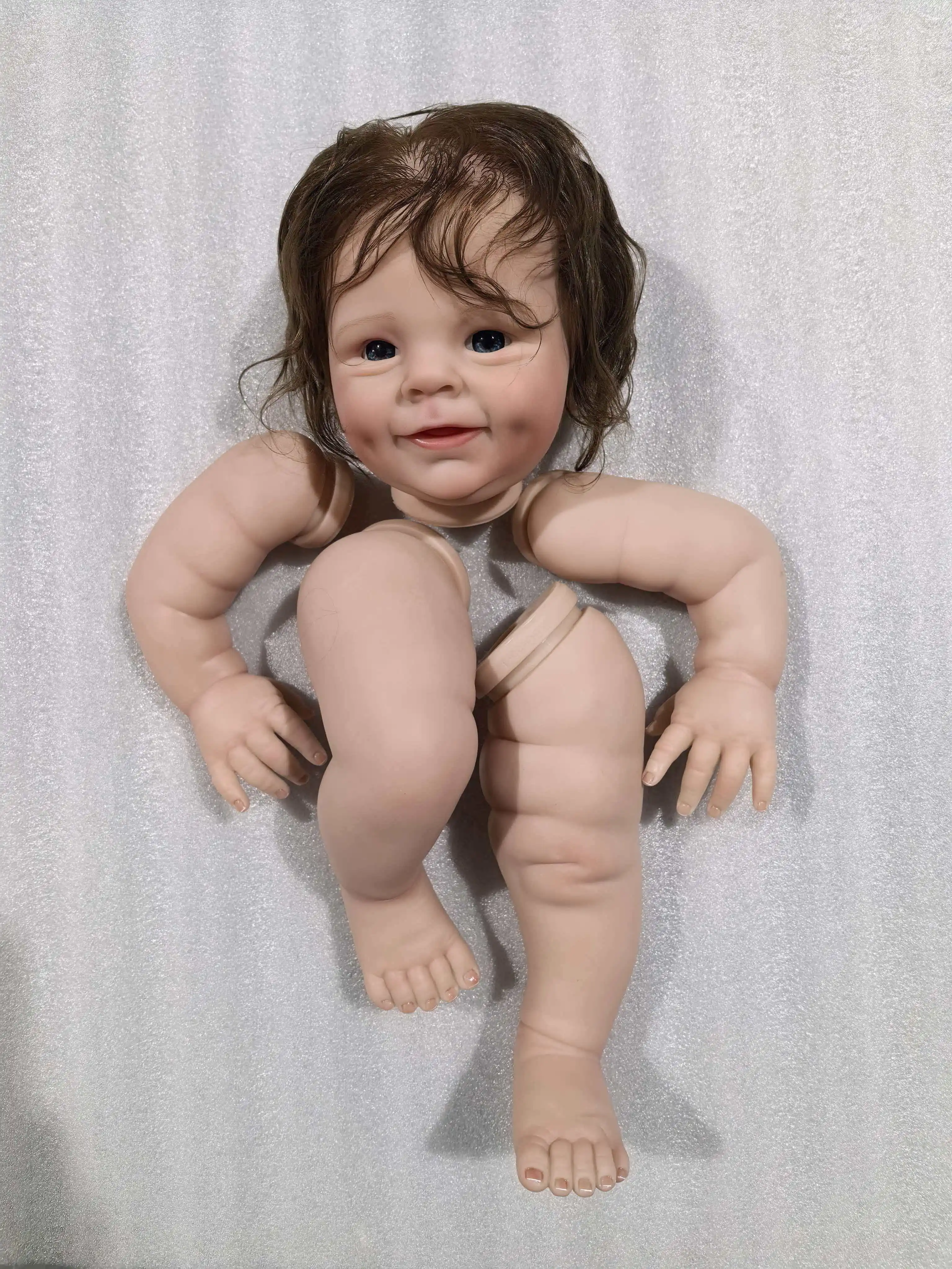 NPK 22inch Reborn Doll kit Shaya Popular Sweet Face painted Doll kit Unfinished Doll parts with Hand Root Hair