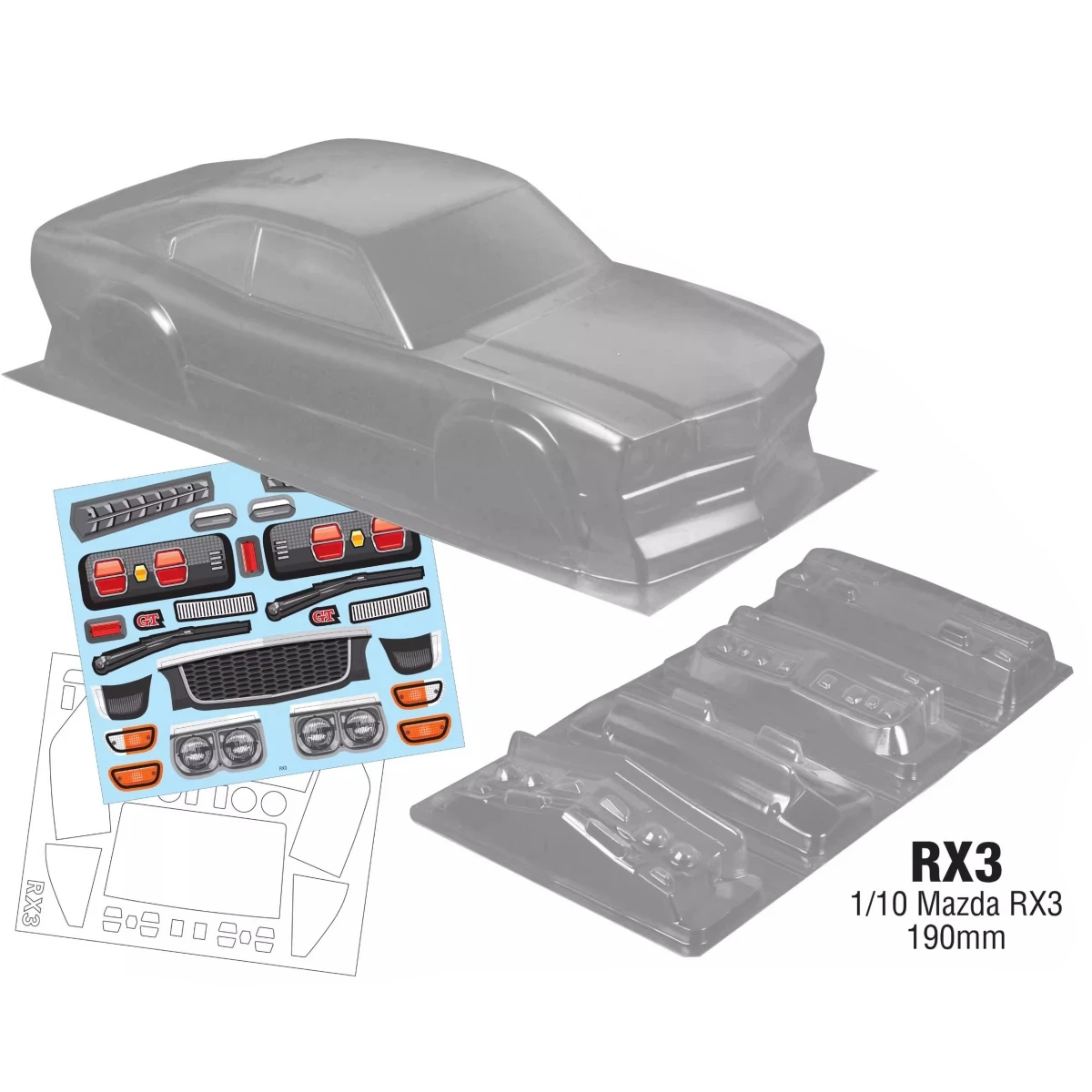 

Team C 1/10 Mazda RX3 Неокрашенный корпус из поликарбоната для внедорожного автомобиля Drift Chassis Tamiya TT-02 Kyosho Yokomo Hsp Hpi Racing