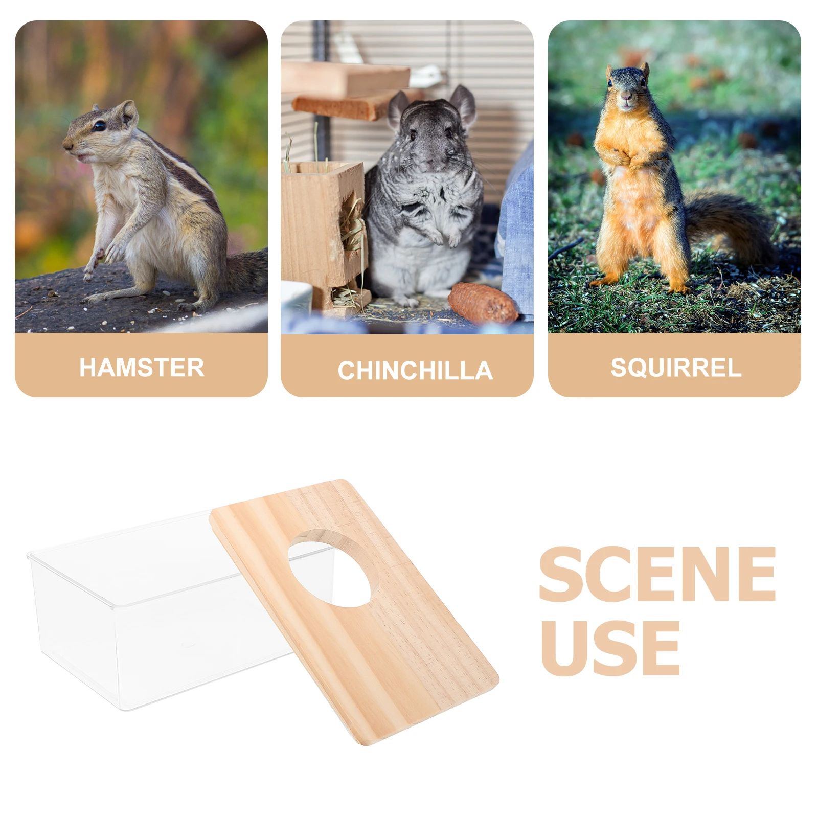 

1pc Hamster Toilet Clear Acrylic Sand Bath Small Pets Shower Room Pan 15x10x5 5CM for Small Pets Shower Room Bath House Storage