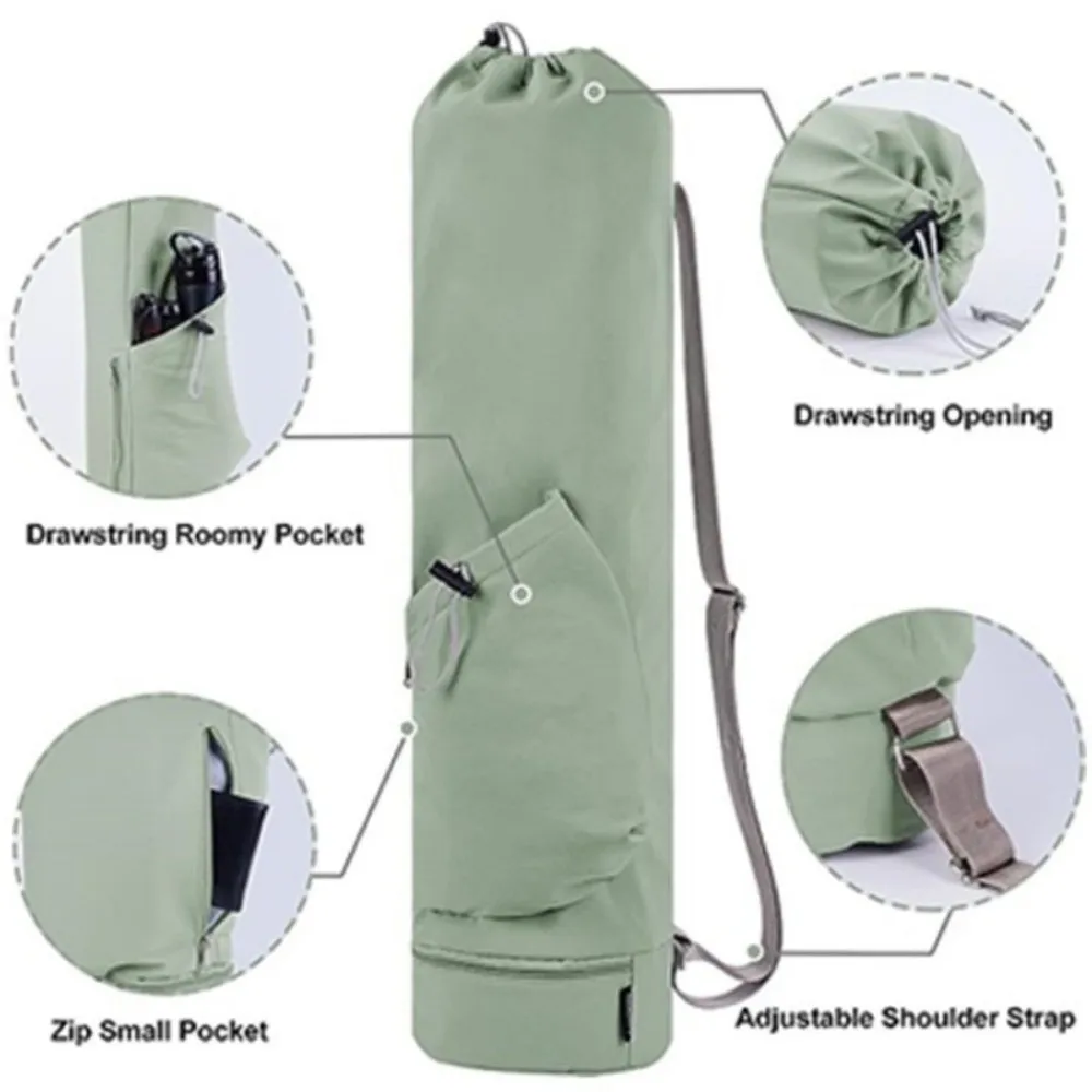 

Large Capacity Yoga Mat Bag Waterproof Drawstring Breathable Sports Bag Convenience Adjustable Shoulder Straps