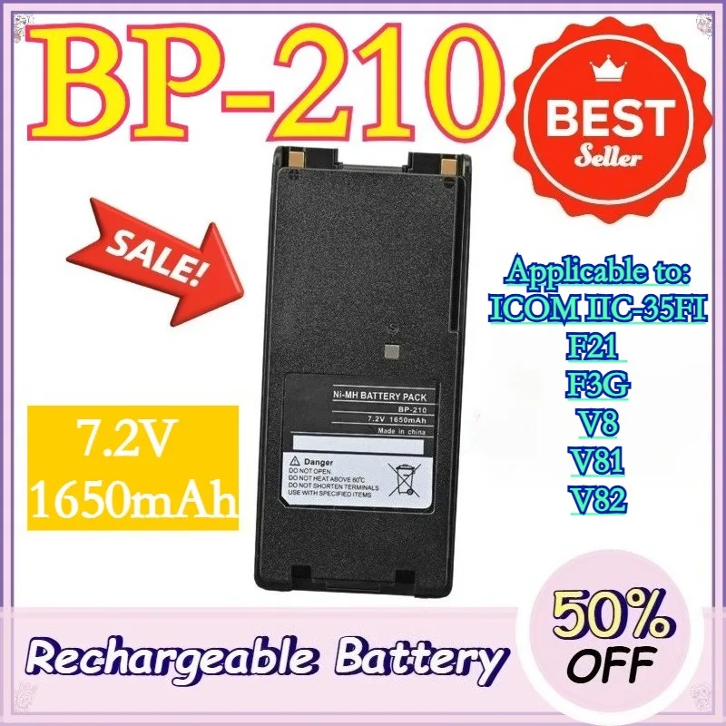 BP-210 7.2V 1650mAh Type-C USB Replacement Li-ion Battery for ICOM IIC-35FI F21 F3G V8 V81 V82