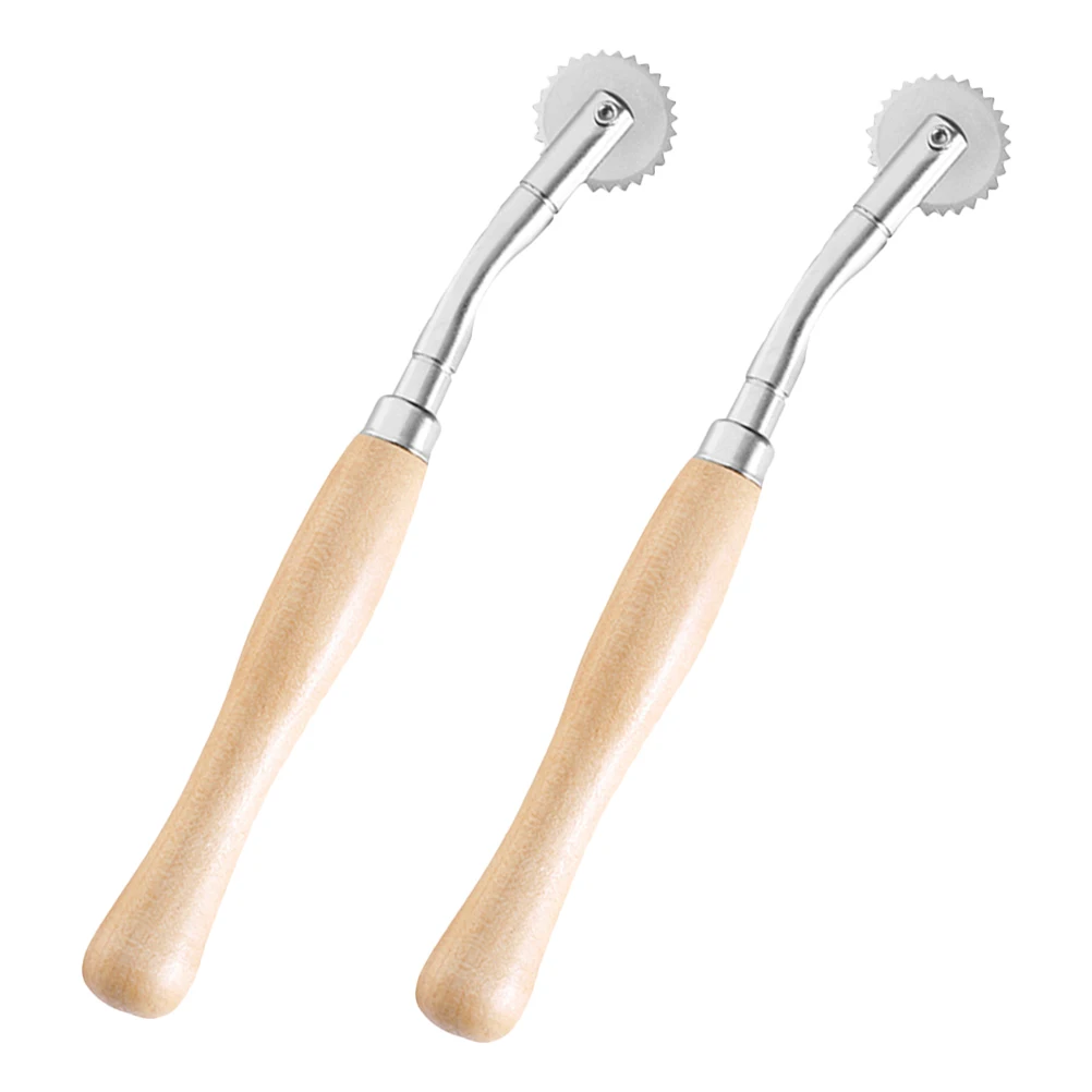 

2 Pcs Crimping Wheel Sewing Tool Tailor Toothed Cloth Smooth Tools Cross-stitch Bamboo Scanning Line