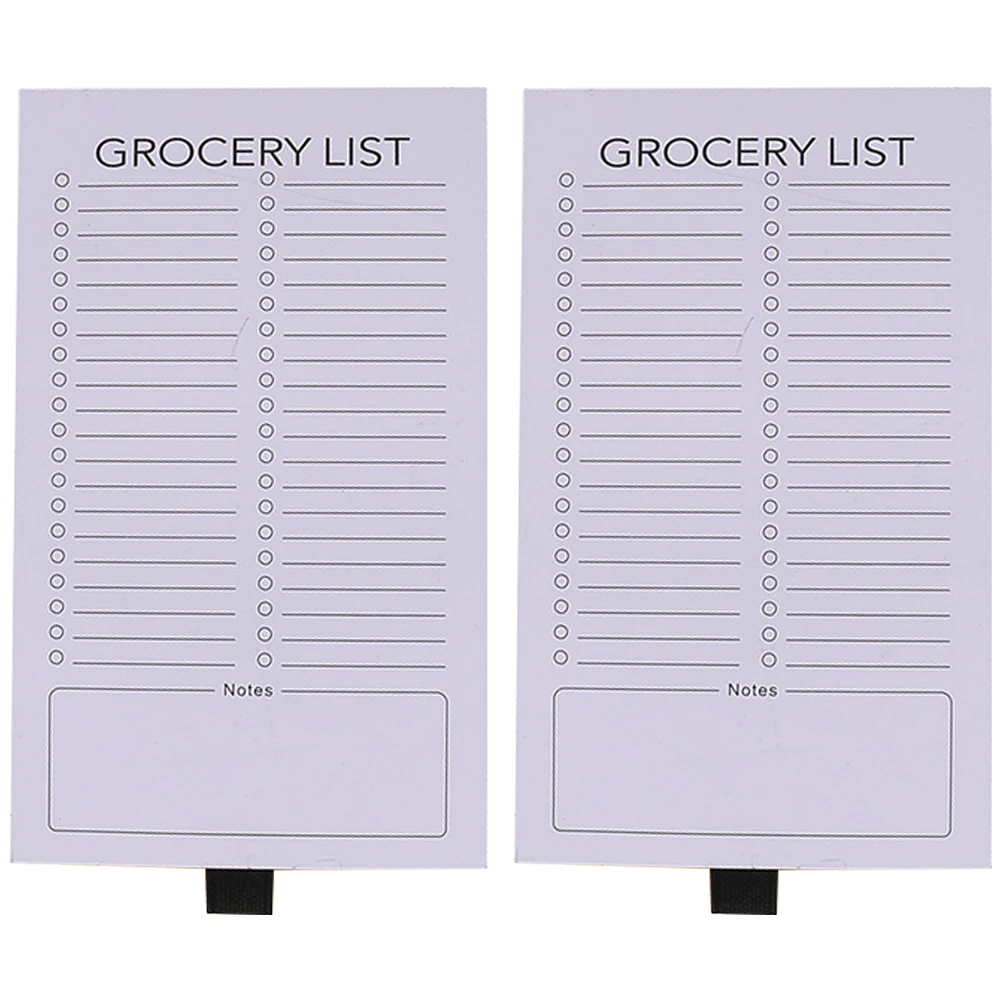 2Pcs Smooth Paper Magnetic Notepad for Fridge Grocery List Pad Tear-Off Notebook Magnetic Backing Refrigerator Note Pads