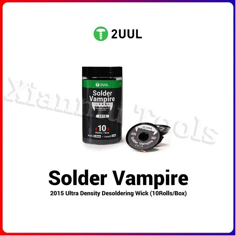 2UUL DW15 10Rolls/Box Desoldering Wire Braid Solder Vampire Motherboard BGA Repair Tool Solder Remover Wick No Residue
