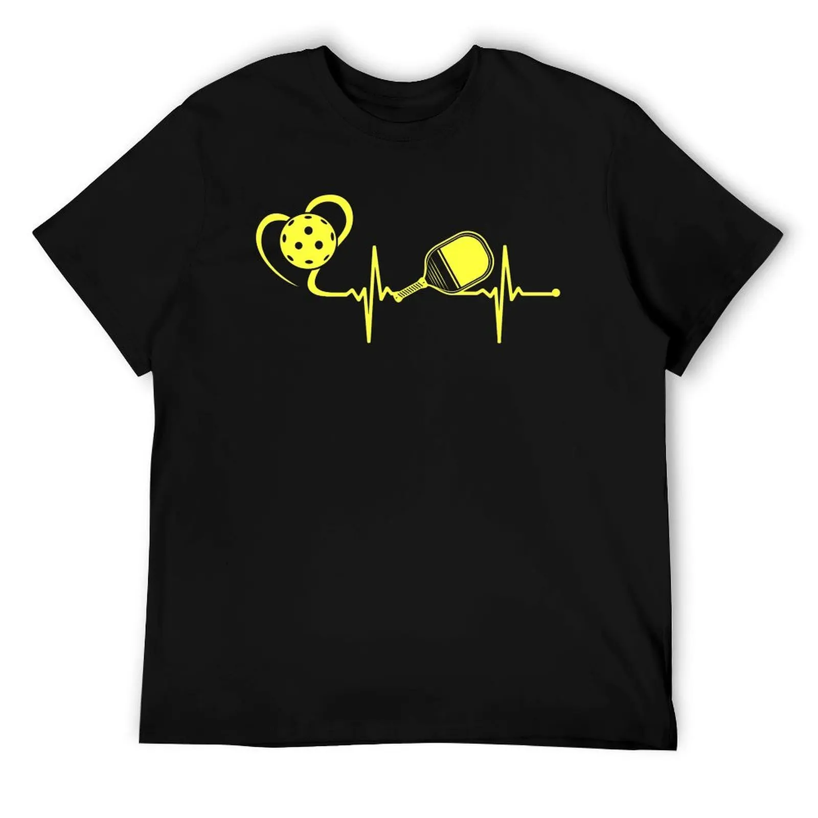 

Pickleball Paddle And Ball Heartbeat, Pickleball Lover T-Shirt cotton t shirts high quality man t shirts cotton T-Shirt