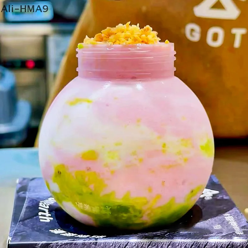

250/400ml Spherical Shape Water Bottles For Milk Tea Coffee Juice Portable Drinking Cup Home Transparent Juicing Beverage Drink