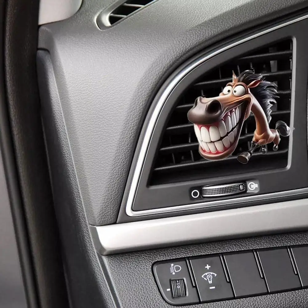

Car Air Vent Aromatherapy Clip 2D Acrylic Big Mouth Horse Shape Perfume Aromatherapy Diffuser For Air Freshener Vent Clip E0Z4