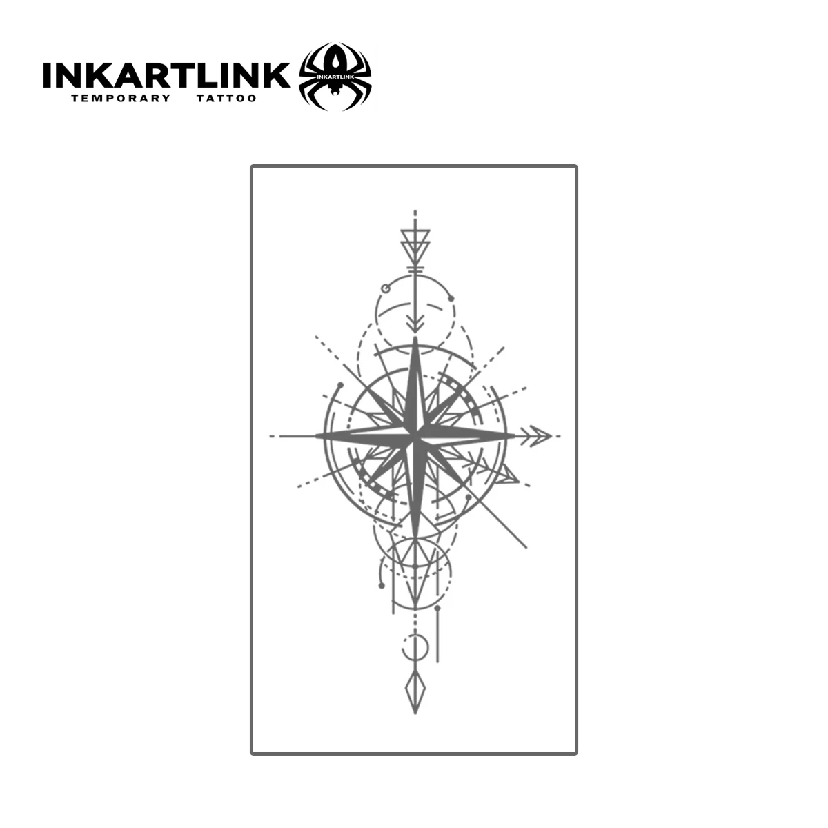 Compass temporary tattoo sticker, waterproof magic tattoo, lasts to 15 days fake tattoo, semi permanent tattoo
