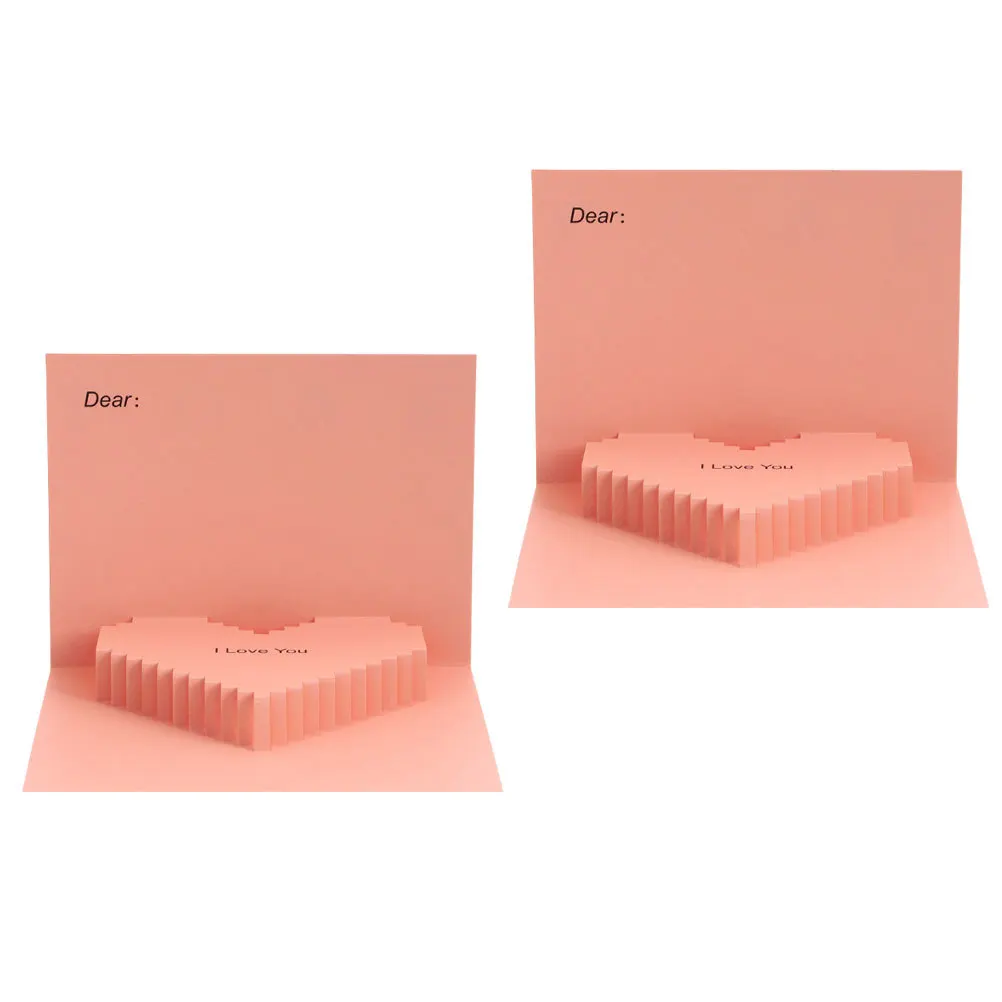 

2 шт. 3D открытки в форме сердца, элегантные поздравительные открытки на день Святого Валентина для подарков, вечерние, фестивальные, декоративные, благословение, поздравительная открытка на день Святого Валентина