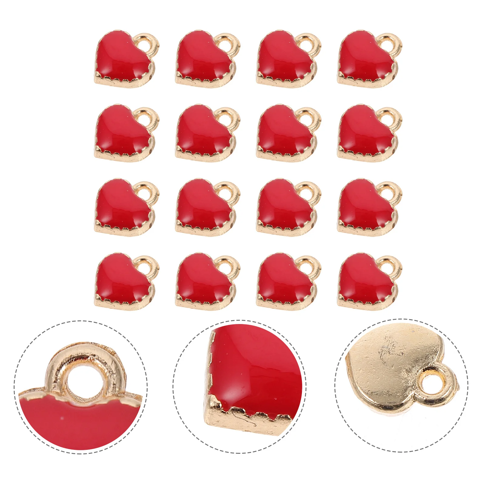 

50pcs Heart Pendant Charms Alloy Smooth Oil Dripping Finish Durable Shiny Diy Jewelry Making Craft For Necklace Bracelet