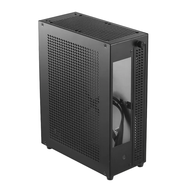 4.5L Mini NAS Chassis Ns01, Dual Hot-Swap 3.5" Bays, Supports 17x19cm MB & DC Power, Type-C USB3.0 for Home Office Storage