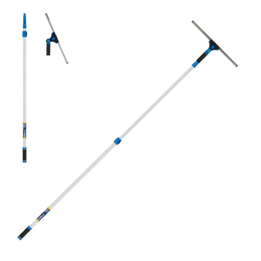 

Professional Connect and Clean 18 Grip Swivel Window, Glass Squeegee, and 8 Pole, 180Degree Pivoting Handle with Lock, Cleaning