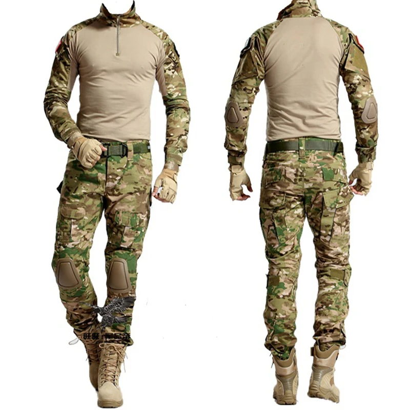 Outdoor Mountaineering Sportswear Military Tactical Camouflage Hunting Suit Outdoor Equipment Jacket+pants Two-piece Set