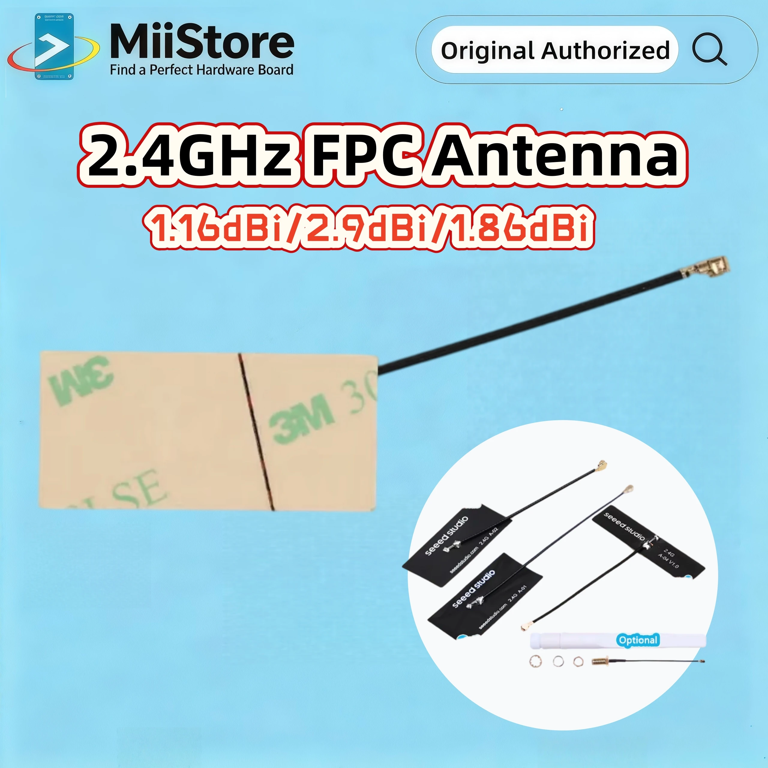 Seeed 2.4GHz FPC Antenna 1.16dBi/2.9dBi/1.86dBi for XIAO ESP32-S3(sense)/ ESP32-C3/ nRF54L15 and Rod 2.81dBi Optional