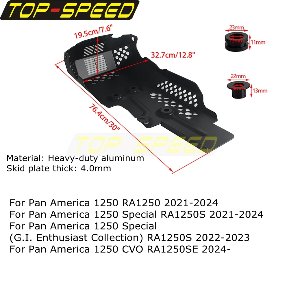 Aluminum Motorcycle Engine Skid Plate Protection Cover Guard Black For Harley Pan America 1250 RA1250 Special RA1250S 2021-2024