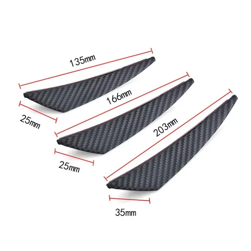 

Popu For Car Front Bumper Lip Protector Universal Rear Diffuser Black Carbon Fiber Spoiler Splitter Wing Protection Guard 6pcs R