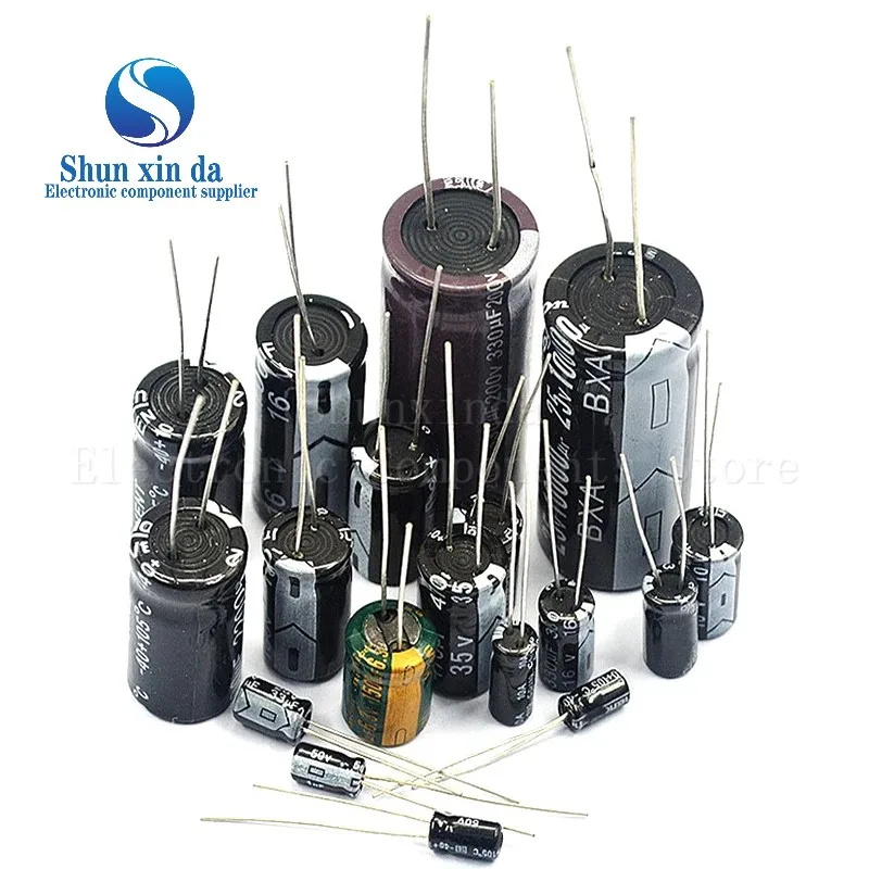 100UF 16V 25V 35V 50V 63V 100V 160V 200V 250V 400V 450V 5*11/8*12/10*17/13*25 High Frequency Low ESR Electrolytic Capacitor DIP