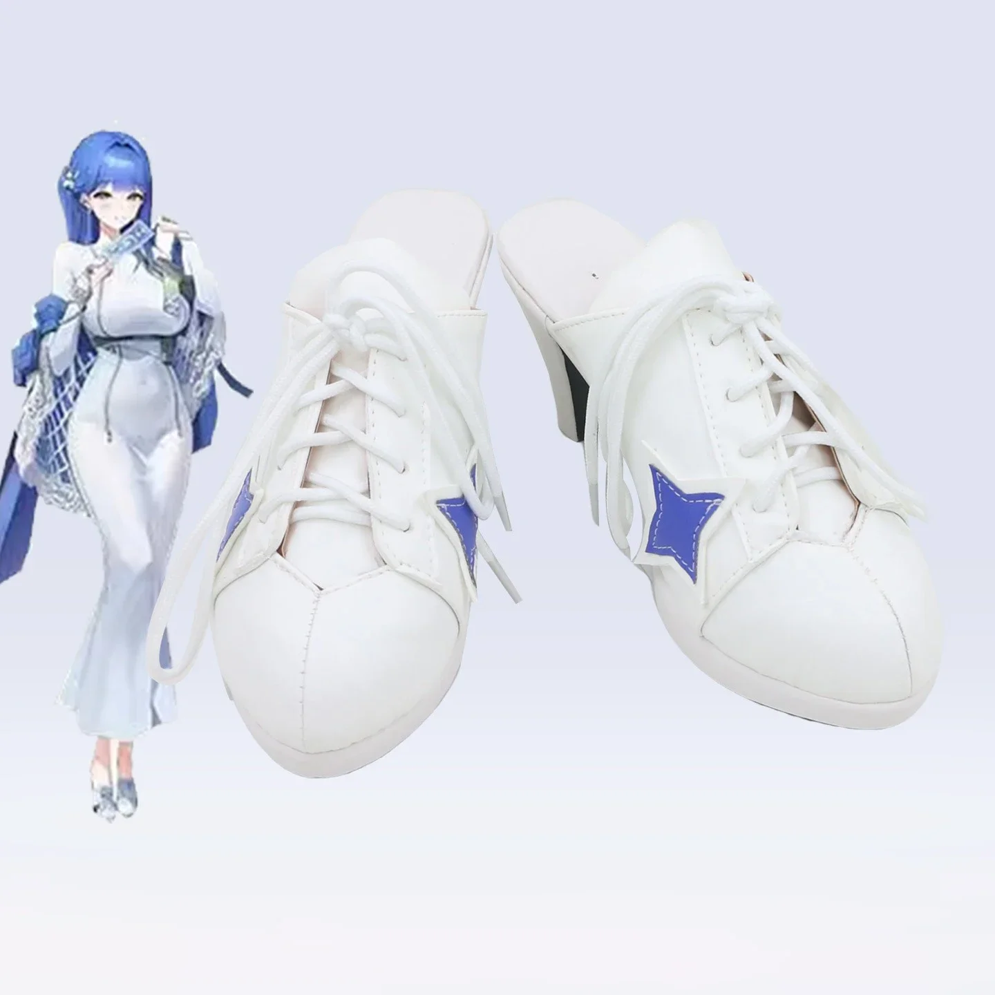 Nikke Alkana Cosplay Shoes PU Leather Shoes Halloween Party Boots Game Cosplay Props White High Heel Slippers Custom Made