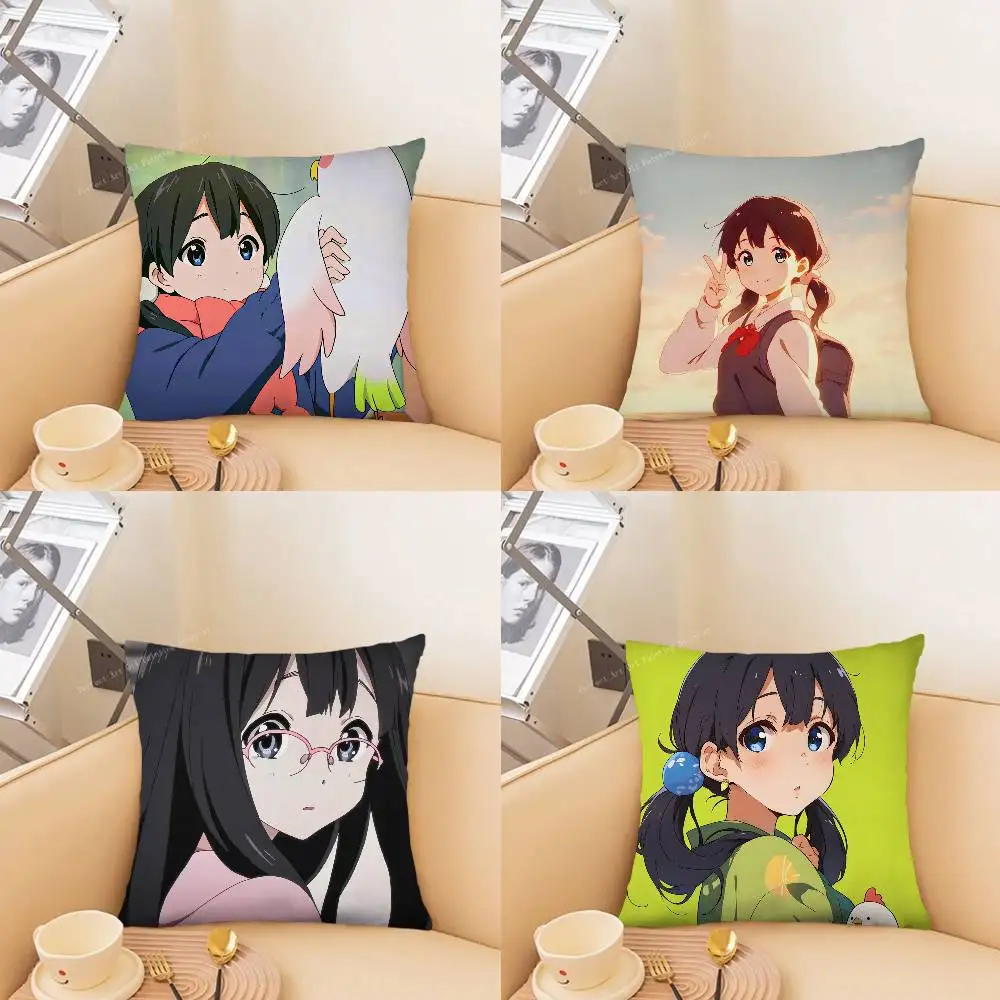 Kitashirakawa Tamako Animation Tamako Market Pillow Case Fashion Square Pillowcase Bedroom Sofa Room Ins Decoration Leisure