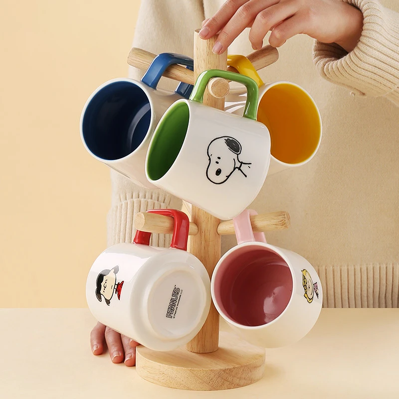

Miniso Kawaii Snoopy керамическая кружка с крышкой кружка креативная фэн-шуй чашка милая пара чашка кофе молочная чашка для друзей подарки на день рождения
