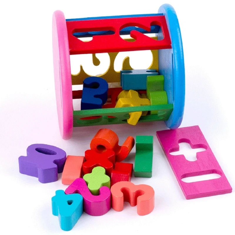 Puzzle geometrico in legno robusto per bambini Gioco creativo sviluppo abilità cognitive Forniture artigianali per per